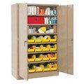 Global Equipment Locking Storage Cabinet 48x24x78, 24 YL Stacking Bins, 6 Shelves Unassembled 500141